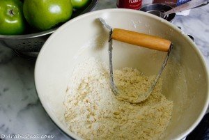 Apple Pie ~ blend in the butter with a pastry blender